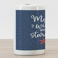 thumbnail image 3 of Saying Ceramic Toothbrush Holder, Nautical Themed Make a Wish upon a Starfish Text, Decorative Versatile Countertop for Bathroom, 4.5" X 2.7", Dark Sky Blue Slate Blue, 3 of 4