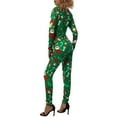 thumbnail image 6 of KOMOO Women Long Sleeve Christmas Bodysuit Button Pajamas Romper Bodycon Sleepwear Jumpsuit for Fall Winter, 6 of 9