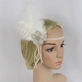thumbnail image 4 of IDALL Headbands for Women Hair Bands Flapper Feather Headband 1920s Accessories Crystal Beaded Wedding Headpiece Head Scarf B One Size, 4 of 6