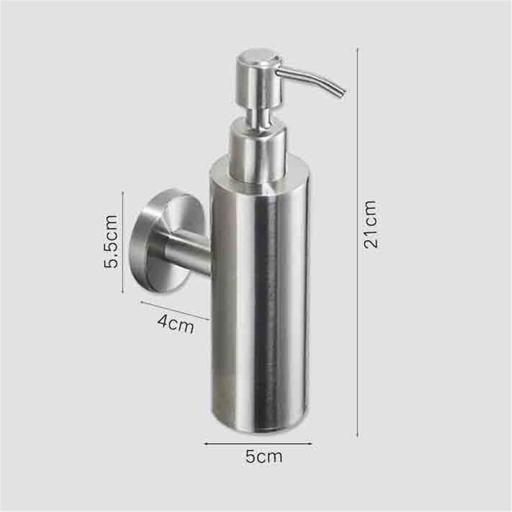 Stainless Steel Wall Mounted Soap Dispenser Bathroom Squeeze Lotion Dispenser Requires Hole Punch Installation