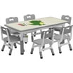 Tot Mate Children's Rectangular Table, Adjustable Height 21-30 Inches ...