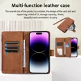 thumbnail image 2 of Fashionable luxury phone case with cross shaped wristband flip zipper, credit card slot with holder, phone leather case suitable for iPhone 11 Pro Max, 2 of 5