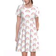thumbnail image 1 of Vsdgher Arc-en-Ciel pour Femmes Été 2025 Robes Midi Décontractées Légères Manches Courtes Col Rond Robe de Plage, 1 of 6