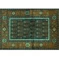 thumbnail image 1 of Ahgly Company Machine Washable Indoor Rectangle Persian Turquoise Blue Traditional Area Rugs, 2' x 5', 1 of 4