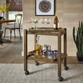 thumbnail image 2 of Weston Home Telluride Wood Finish Folding Bar Cart with Two Detachable Trays, Walnut Finish, 2 of 10