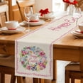 thumbnail image 5 of Happy Easter Table Runner 72 Inches, Spring Flower Pastoral Butterfly Retro Beige Bed Runner Dresser Scarves Tabletop for Indoor Outdoor Parties/Ceremony/Banquet, 16" x 72", 5 of 8