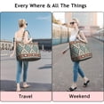 thumbnail image 5 of Brown Triangular Geometric Pattern Travel Tote Bags for Women Carry On,Large Weekender Bags for Women Travel,Multi Functional Duffle Bag for Work,Shopping,Sports, 5 of 5