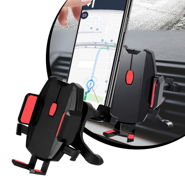 Dashboard & Windshield Universal Car Mount Phone Desk Stand With Suction Cup Base And Telescopic Arm For Suitable For All Types Of Cell Phones,Red