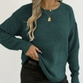 thumbnail image 4 of Fanxing Fall Pullover Sweaters for Women Oversized Crew Neck Knitted Tops Casual Dressy Long Sleeve Loose Jumper Travel Outtfits Green L, 4 of 8