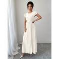 thumbnail image 6 of Apricot Women Ruffle Sleeve Pleated Maxi Dress With Scoop Neck And Relaxed Fit, 6 of 6