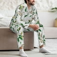thumbnail image 5 of Mens Pajamas Set, Gorgeous Lilies Flowers Button Down Long Sleeve Loungewear Sleepwear Pjs sets for Men, 5 of 5