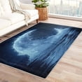 thumbnail image 1 of 2x3 Rug, Sea Rug & Home Decor - Front Door Mat Indoor Entrance, Moon Navy Blue Rugs for Entryway, Washable Non Slip Soft Low Pile Small Area Rug, Ocean Wave Carpet & Room Decorations Y-&264, 1 of 1
