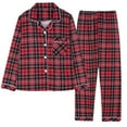 thumbnail image 3 of Xunmmm Pajamas Set for Womens 2 Piece Cotton Plaid Pjs Long Sleeve Sleepwear Soft Button Down Loungewear with Pockets, 3 of 7