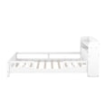 thumbnail image 4 of Euroco Wood Full Size Platform Bed with LED Light and Storage Headboard, Antique White, 4 of 12