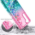 thumbnail image 3 of Nagebee Case for Samsung Galaxy S21 5G with Screen Protector (Soft Full Coverage), Sparkle Glitter Liquid Bling Diamond [Ring Holder & Wrist Strap] Women Girls Cute Case (Pink/Aqa), 3 of 7