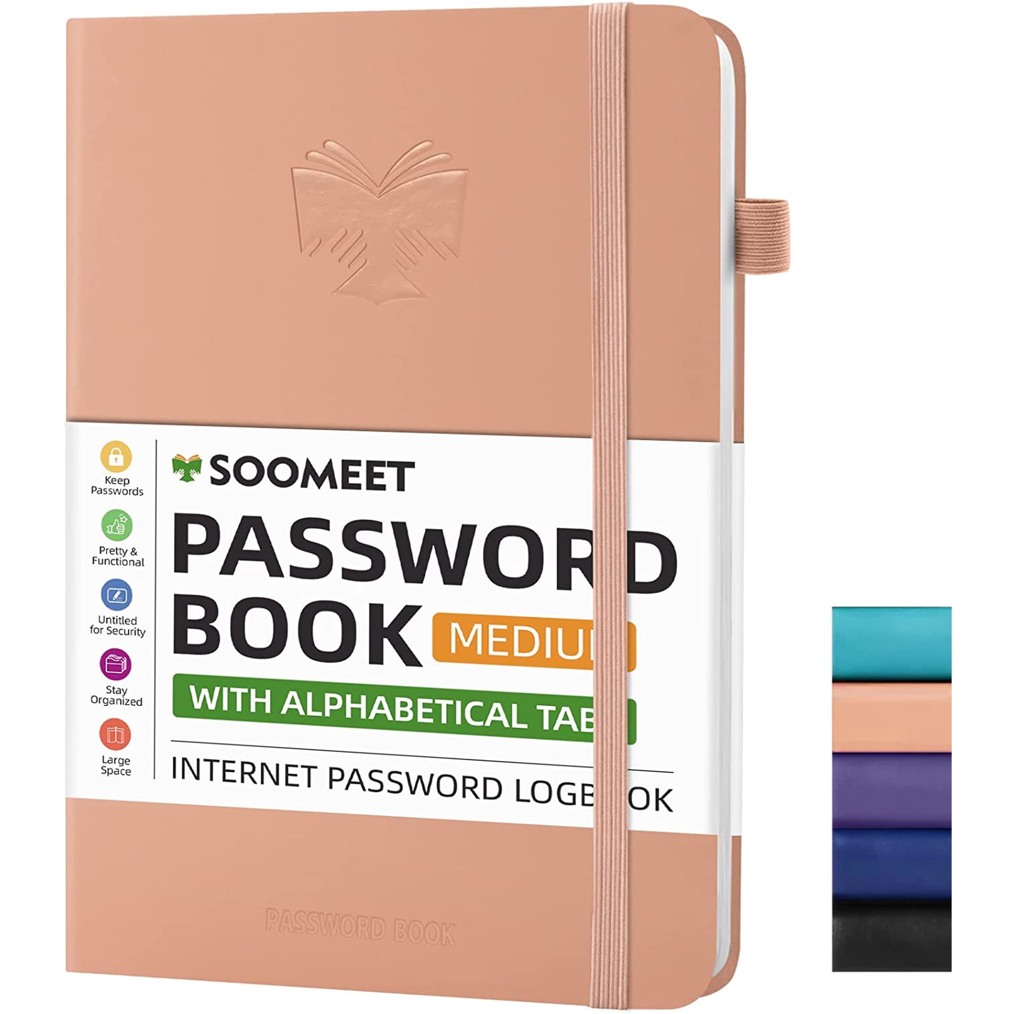 Password Book with Alphabetical Tabs, Internet Address and Password Keeper, A5 Size 8.3"x6" Password Notebook for Saving Internet Login, Username, Password Organizer for Computer & Website