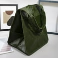 thumbnail image 2 of AMERTEER Women‘s PU Shoulder Bag Large Capacity Bucket Tote Soft Satchel Splicing Design, 2 of 6