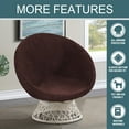 thumbnail image 2 of Round Saucer Chair Cover, Moon Chair Slipcovers Velvet Stretch Moon Chair Cover Soft Saucer Chair Slipcover for Living Room -Grey-Medium, 2 of 8