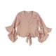 thumbnail image 1 of bar III Blusa de punto con lazo en la parte delantera para mujer, rosa, extra pequeña, 1 of 2