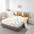 thumbnail image 5 of Manfei Cute Cartoon Turkey 7 Pieces Bedding Comforter Set,Happy Thanksgiving Full Bedding Set,Rustic Pumpkin Maples Fitted Sheet Flat Sheet For Kids,Super Cozy Room Decor Reversible, 5 of 8
