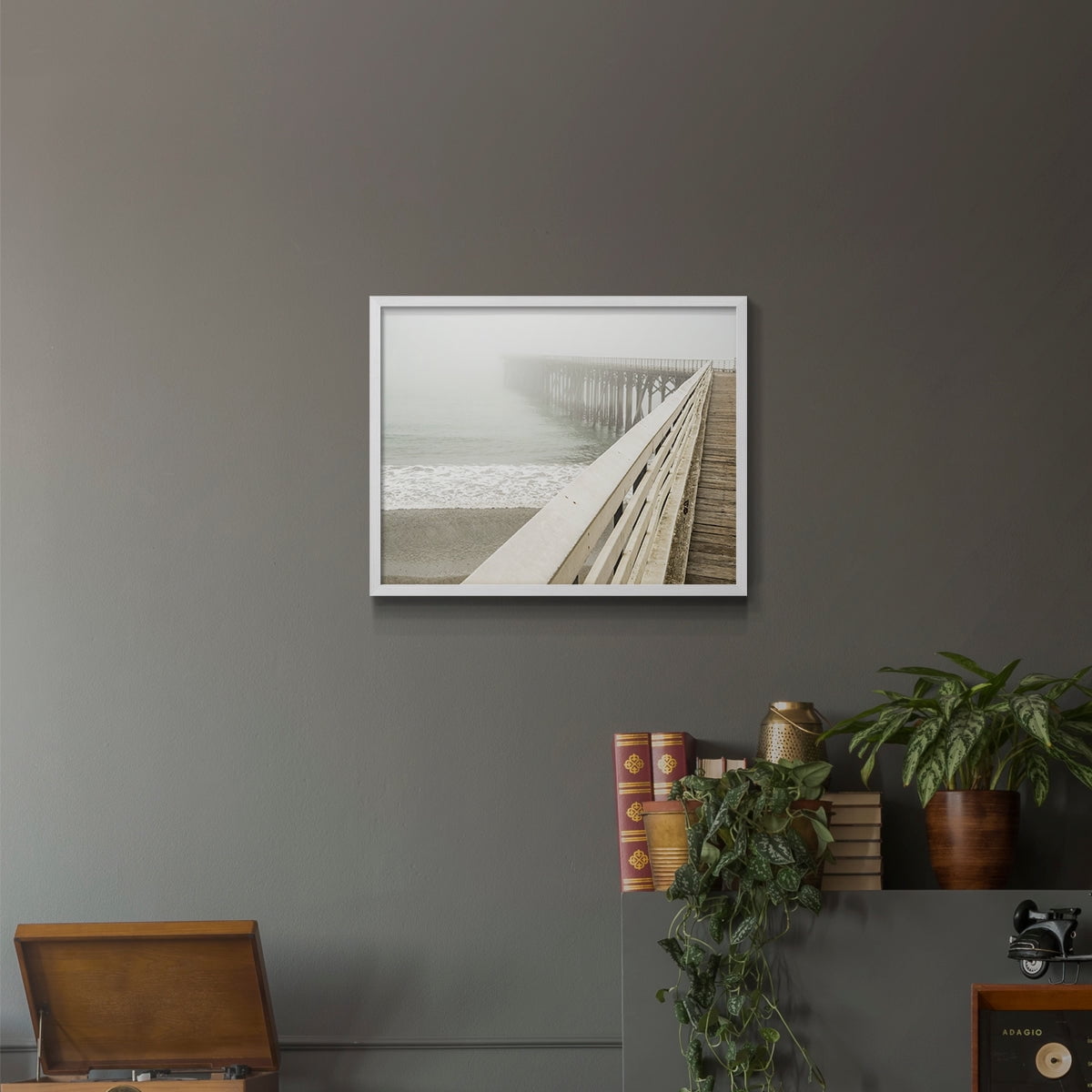 San Simeon Wharf by Danita Delimont - Restickable Framed Giclée Print