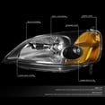 thumbnail image 3 of NUVISION for 01-03 Honda Civic OE Style Black Housing Amber Corner Headlight Head Lamps, 3 of 8