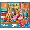 thumbnail image 3 of Rompecabezas de 300 piezas para adultos - Rompecabezas para niños de 6 a 8 años 8 a 10 10 a 12 años - Rompecabezas de piezas grandes para personas mayores - Gatitos y donas de cocina, 3 of 5