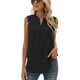 thumbnail image 1 of Camiseta sin mangas para mujer con cuello en V y encaje holgado, color sólido, camisa casual de gasa fresca para uso diario, 1 of 6