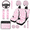 Pink Cow-print, variant on HUIACONG Camouflage Pattern Car Seat Cover Set, with Hand Rest Pad Car Headrest Covers, Compatible with Truck Trucks