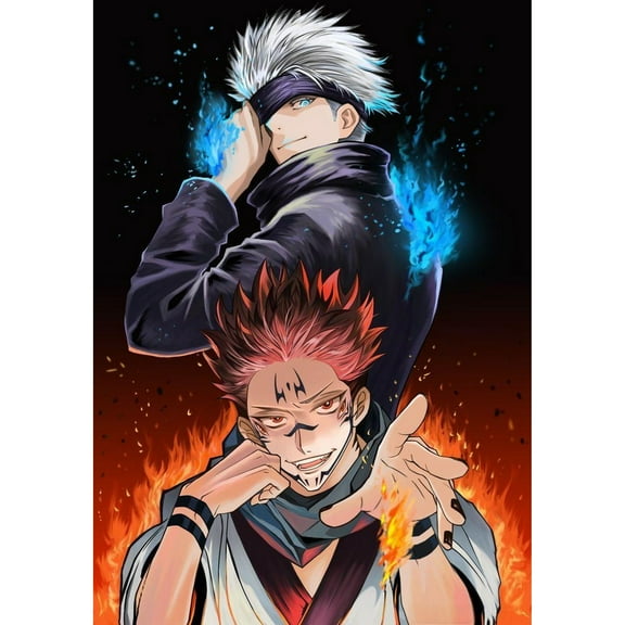 Jujutsu Kaisen Diamond Painting Set (for Adults) 5D DIY Anime Diamond Art Set (for Beginners) Round Full Diamond Diamond Painting Gem Art Crafts (Home Wall Decoration Gift)