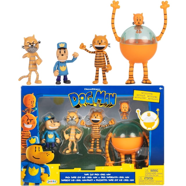 Set de figuras de acción Dog Man Movie Jakks Pacific Wave #2