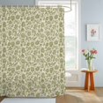 thumbnail image 4 of Shower Curtain Green Floral Silhouette Shower Curtains for Bathroom Decor, Waterproof Polyester Shower Curtain Set with Hooks, Small Stall Size 36" x 72" Vintage Spring Flower, 4 of 9
