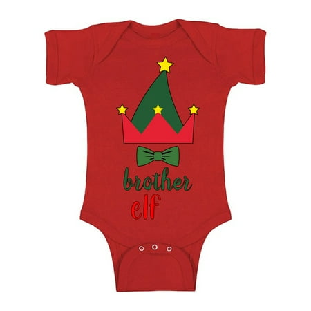 

Awkward Styles Ugly Christmas Baby Outfit Bodysuit Brother Xmas Elf Romper