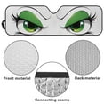 thumbnail image 6 of Uorisanigo Windshield Sun Shade Compatible with Jeep Wrangler TJ JK JL & Gladiator JT Accessories, Front Window Funny Big Eyes Green Sunshade Sun Visor Protector Foldable Block UV Rays, 6 of 7