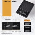 thumbnail image 3 of Báscula de Cocina Digital,alta precisión 1g,USB recargable y gramera cronómetro para cocinar,con pantalla LCD brillante Modelo Negro, 3 of 4