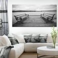 thumbnail image 1 of Benches on Bridge by Water Side - Bridge Canvas Art Print, 1 of 3