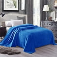 thumbnail image 6 of Exclusivo Mezcla Twin Size Flannel Fleece Velvet Plush Bed Blanket as Bedspread, Coverlet, Bed Cover (60"x80", Cobalt Blue), 6 of 11