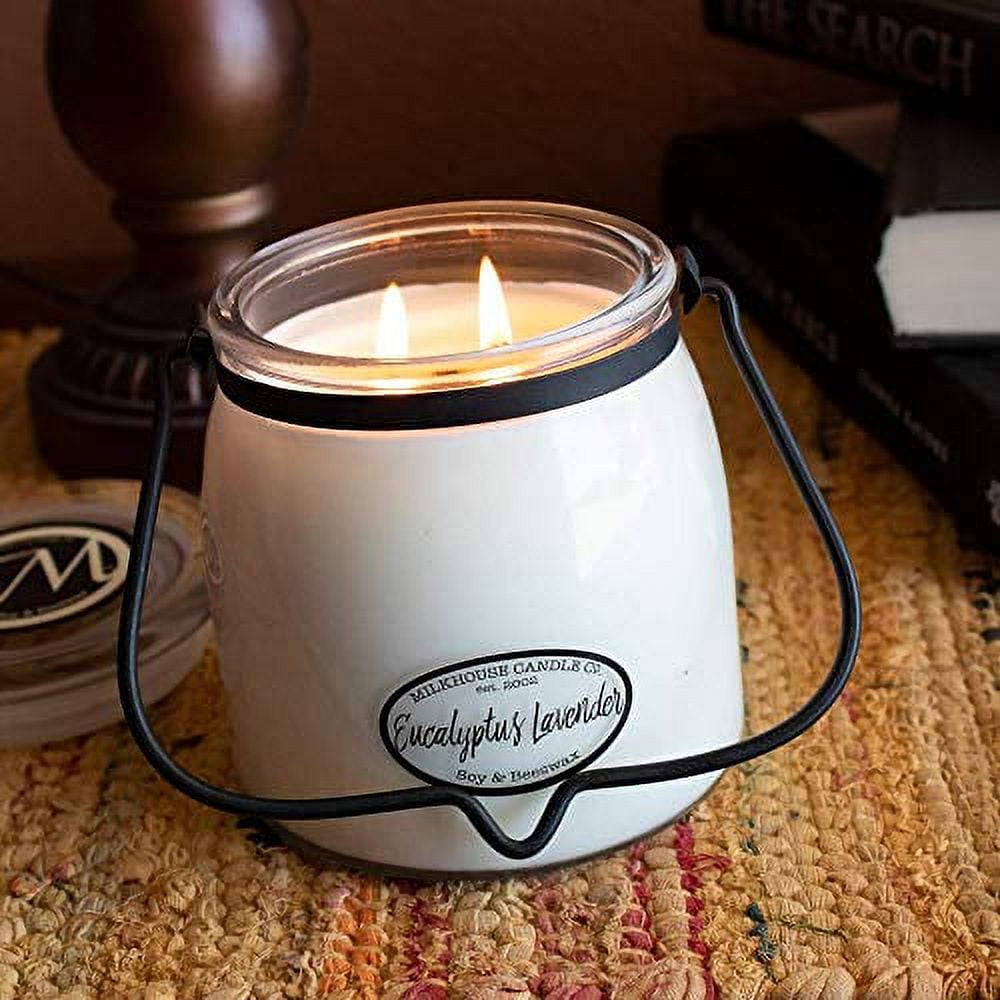 Milkhouse Candle Creamery, Eucalyptus Lavender, Butter Jar Scented Soy Candle, 16oz