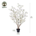thumbnail image 4 of DR.Planzen 2 Pack 3ft Artificial White Dogwood Tree, Lifelike Faux Dogwood Flower Tree with Green Leaves for Home Decor Indoor Outdoor, Spring Decoration for Living Room Office, 4 of 9