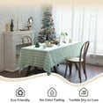 thumbnail image 5 of Sterakm Checkered Tablecloth for Rectangle Tables, Gingham Polyester Table Cloth, Wipeable Reusable Hand Washable Tablecloths, Light Green, 87"×55", 5 of 8