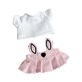 thumbnail image 2 of Ropa de muñeca de peluche perfke para muñeca de 17 cm conjunto de falda con orejas de conejo, 2 of 7