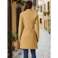thumbnail image 5 of DARING DIVA Women's Single Breasted Peacoat Winter Notched Lapel Overcoat Khaki S, 5 of 7