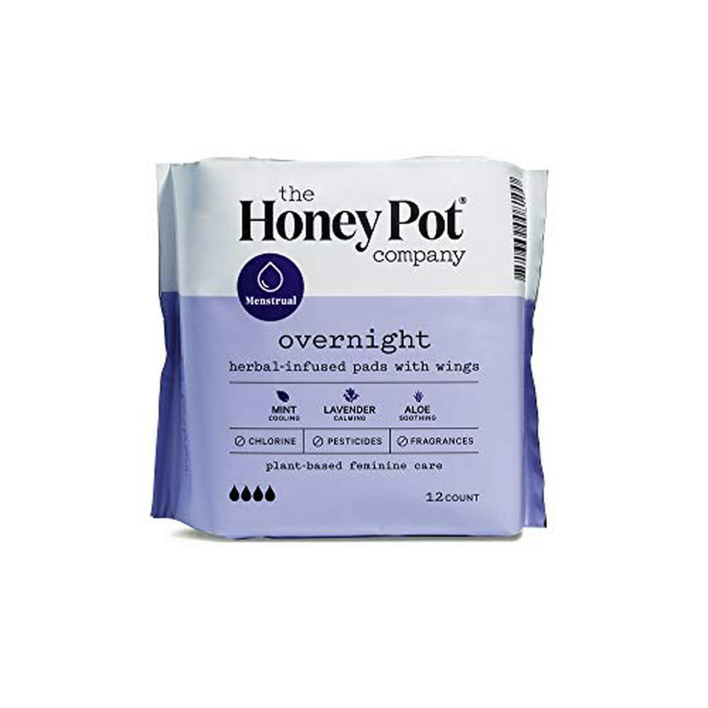 Honey Pot Overnight with Wings Herbalinfused Pads, 12 Count Walmart