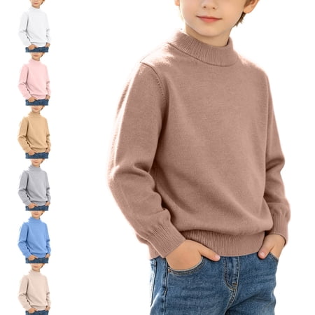NAISIBABY Boys Sweater Thick Warm Mock Neck Pullover Sweater Knit Top Khaki Size 2T