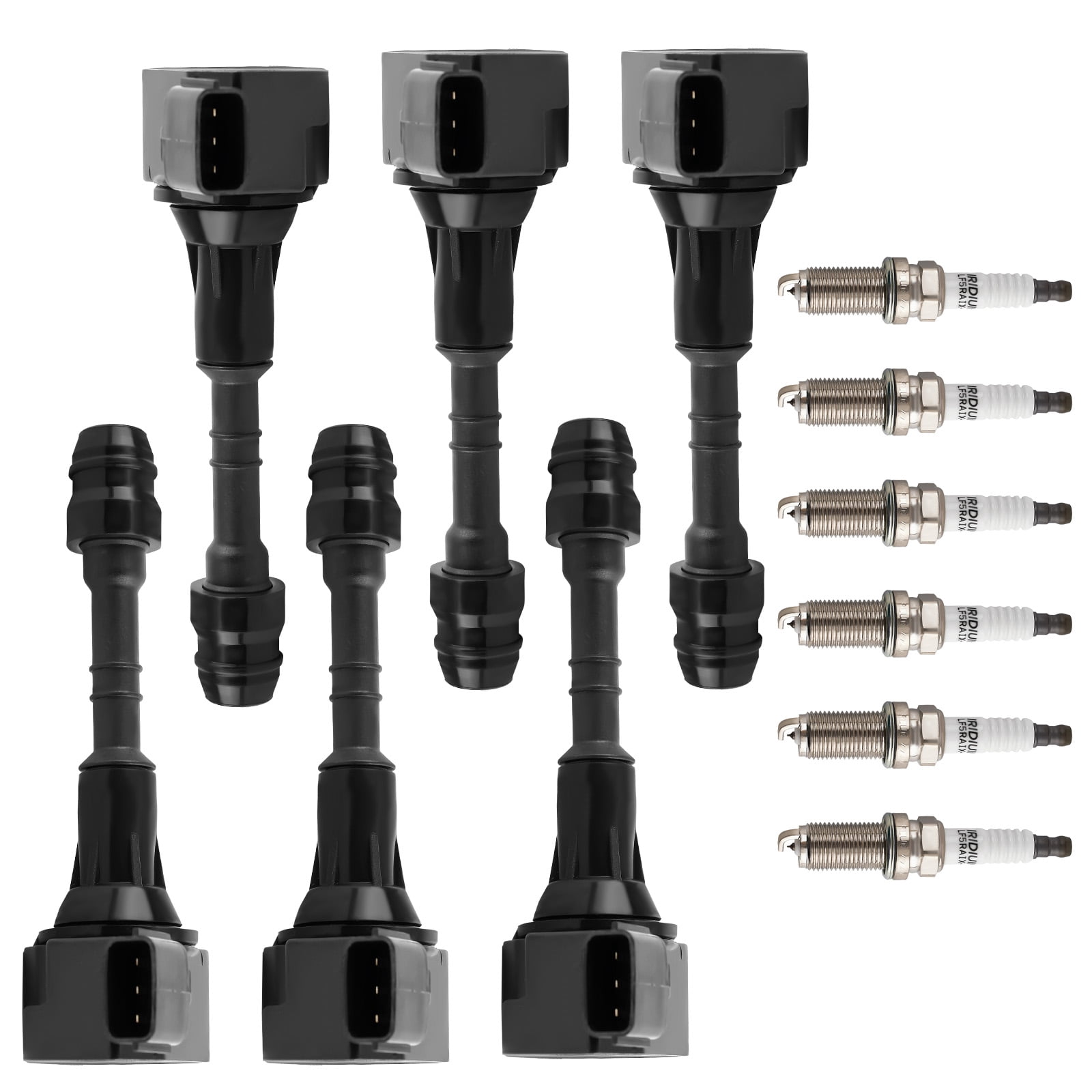 maXpeedingrods UF401 Set of 6 Ignition Coil Pack and Iridium Spark Plugs Fit for Infiniti FX35 G35 M35 3.5L V6 2003-2008, for Nissan 350Z 3.5L V6 2003-2006, Ignition Coil Kit Replaces UF-401