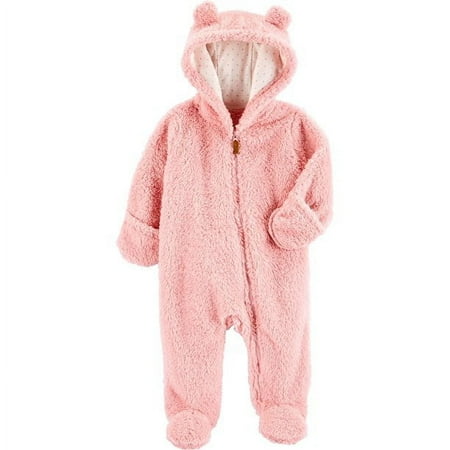 

Carter s Baby Girls Sherpa Pram Jumpsuit Pink 9 Months