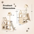 thumbnail image 2 of Spaco Cat Tree, 5Multi-Level Cat Tree with Sisal Scratching Post-Beige, Cat House with Platform Bed, Large Cozy Condo, 2 of 7
