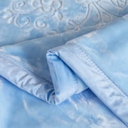 DBOZE King Size Fleece Blanket (85x95) – 12lbs Heavyweight, 2-Ply Thick Korean Mink, Ultra Soft & Silky Warm Winter Blanket – Blue