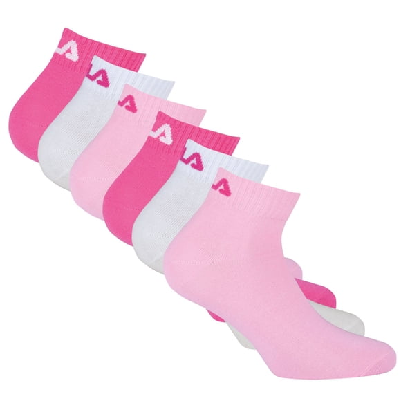 FILA unisex quarter socks, 6-pack - short socks, training, sport, logo (2x 3 pairs) Pink Panther 35-38 (3-5 UK)