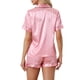thumbnail image 3 of Conjuntos de pijama para mujer INSPIRE CHIC de manga corta con botones y pantalones cortos, conjuntos de lounge XL en rosa brillante, 3 of 6